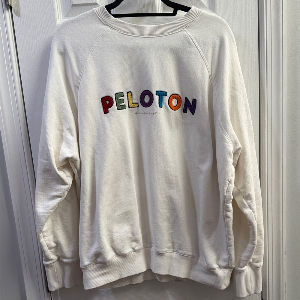 Spiritual Gangster Peloton white Sweatshirt with Multicolor Logo